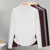 Semi-turtleneck bottoming shirt women's new autumn and winter long-sleeved inner slim-fit warm fleece polished top