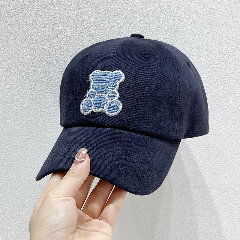 Autumn and Winter Cute Bear Baseball Hat Male and Female Versatile Student Cap Embroidered Cartoon Visor