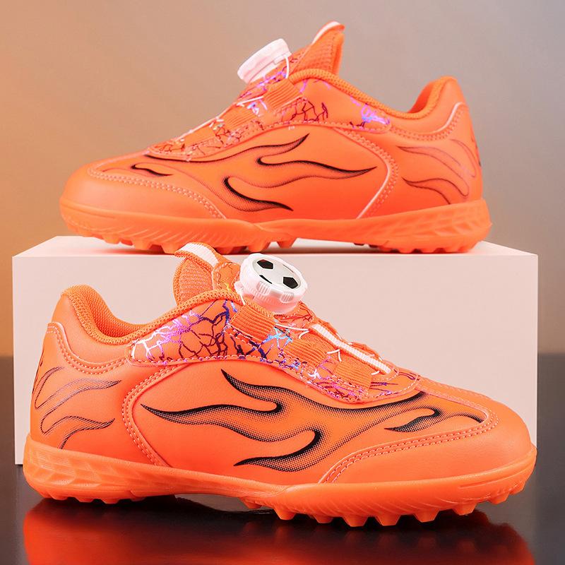 Leather Rotary Buckle Children's Football Shoes Men's Broken Nails Teen Students Lace-Up Sneakers