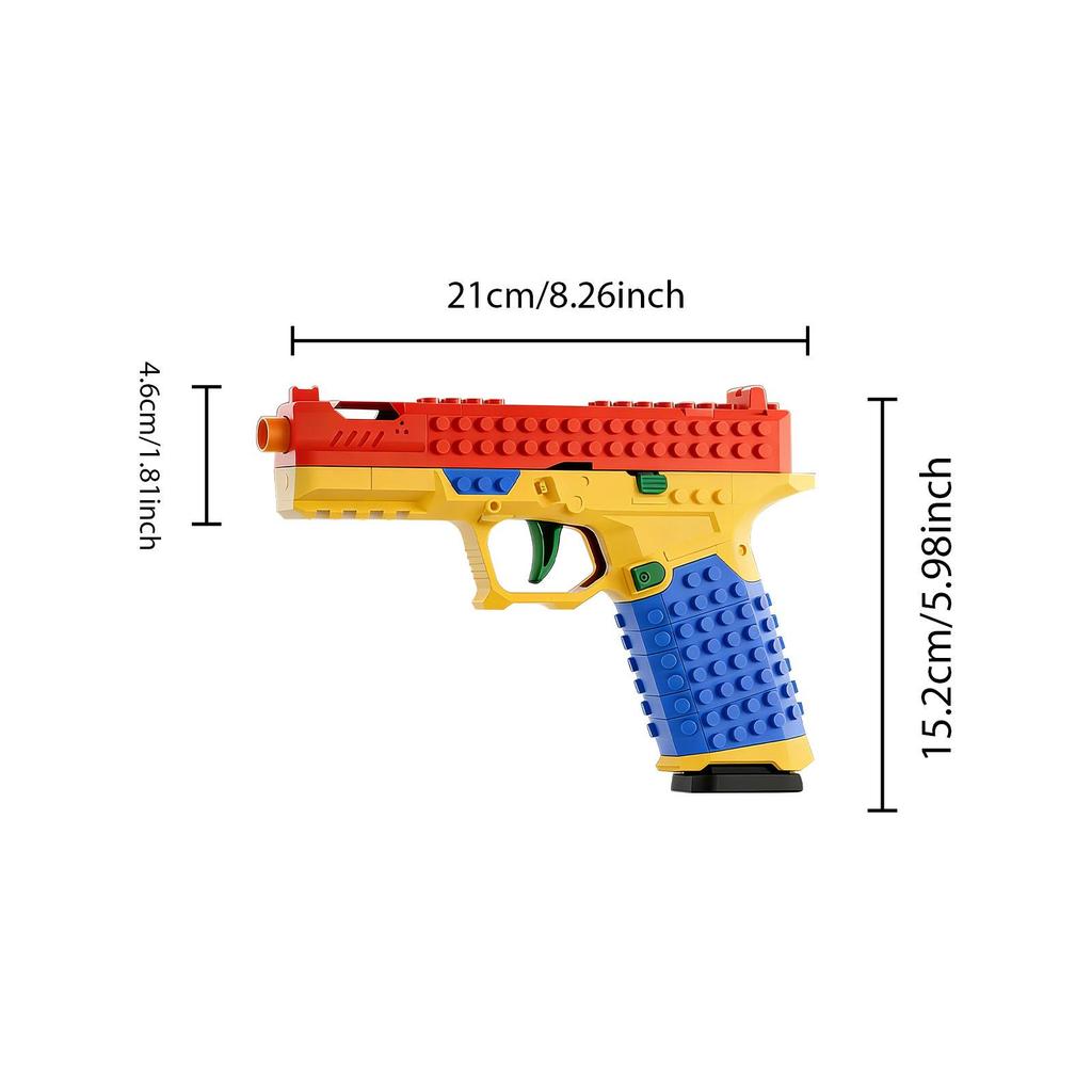 DOWMOO DIY Building Block Toy Gun Model with Ejecting Shells - Educational, Durable, Eco-friendly.