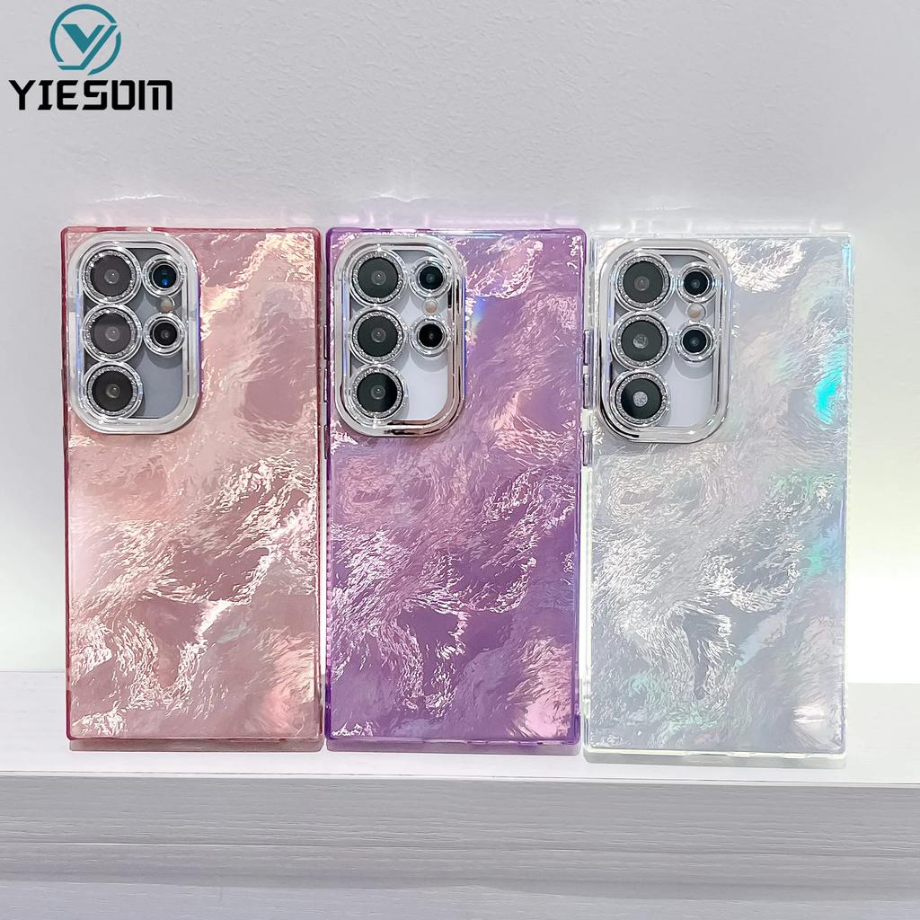 Laser Fold Tinfoil Phone Case for Samsung Galaxy S26 S25 S24 S23 Ultra S26 Plus S24FE Shockproof Glitter Camera Protection Cover