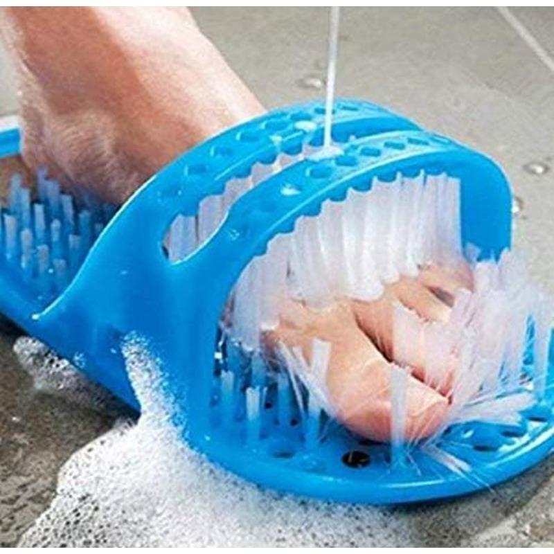 Simple Feet Cleaner Magic Foot Scrubber Exfoliating Easy Cleaning Brush Feet Washer Foot Shower Spa Massager Slippers for Unisex
