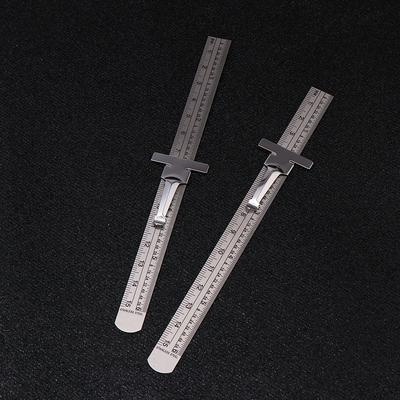 1/2Pcs 6 Inch Stainless Steel Precision Ruler Sliding Pocket Ruler With Inch 1/32" Mm/Metric Graduations High Precision