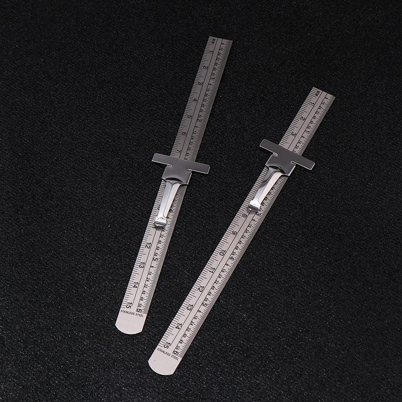 1/2pcs Stainless Steel 6 Inch Precision Rule, Portable Sliding with Precise Inch 1/32" mm/Metric Scales