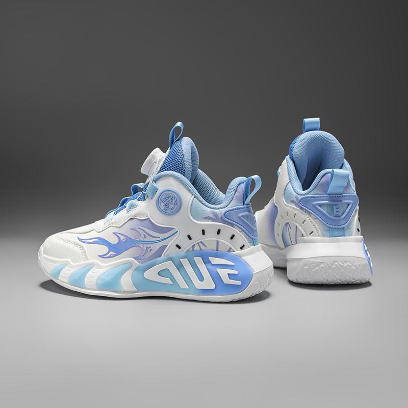 28-40 Children's Large Size Anti Slip Wear-resistant Convenient and Fashionable High Top Basketball Shoes Sports Shoes, White Shoes