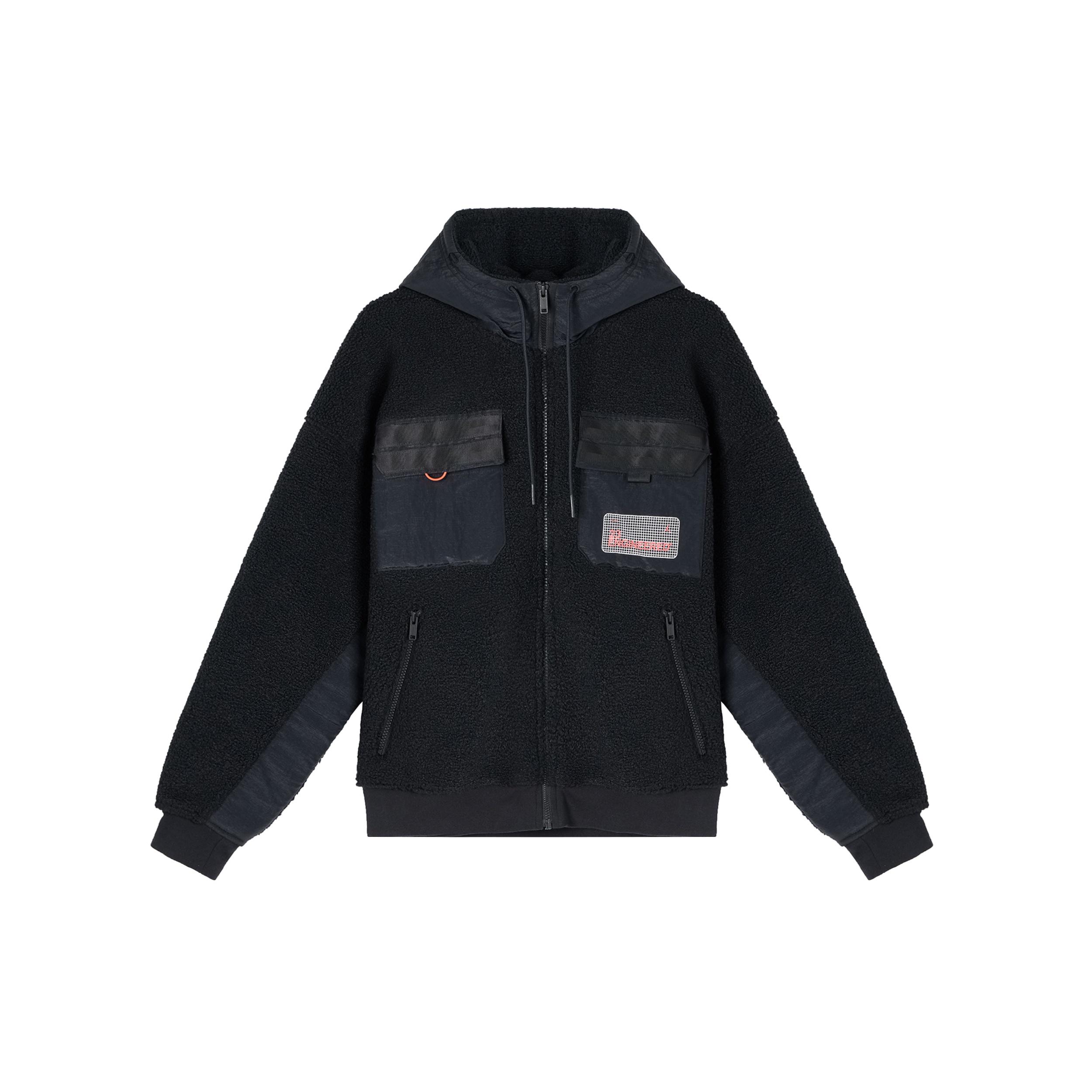 Air Jordan Zipper Fleece Windproof Stay Warm Hooded Jacket Black Men s CT3555-010 L