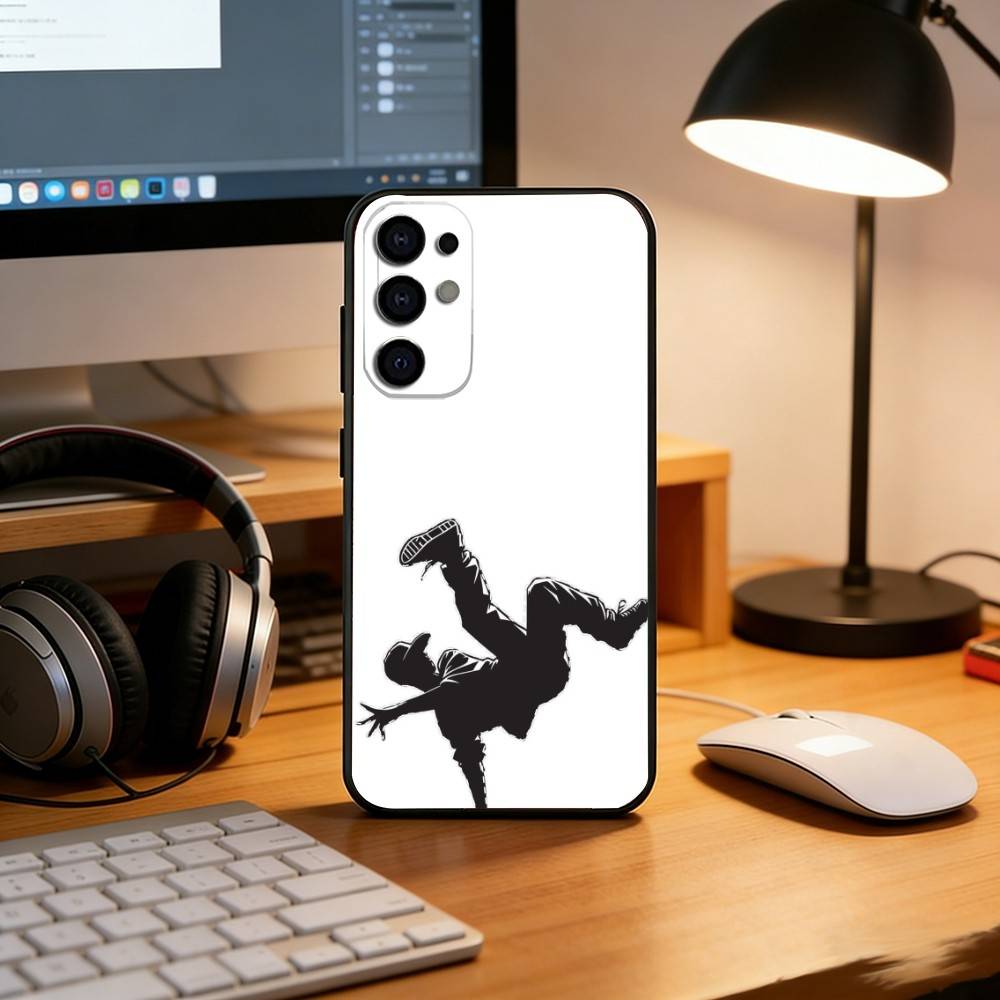Coque de téléphone illustration Hip-hop pour Samsung S25, S24, S21, S22, S23, S30, Ultra, S20, Plus, Fe, Housse noire en silicone souple