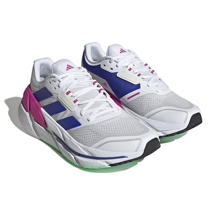 Adidas Adistar Comfortable Trendy Fabric Durable Lightweight Low-Top Long Distance Running Shoes Men Sneaker White Blue Red HQ6199