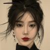 Moon Earrings Aesthetics Earrings Chinese Style Jewelry Dangle Earrings Plastic Texture for Fashionable Youthful Women