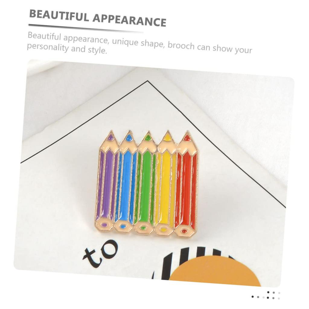 NUOBESTY 12pcs Mini Pencil Brooch LGBT Brooch Pins Rainbow Pencil Enamel Brooch Brooch Jewelry Novel Breastpin Brooch Badge Pen Design Brooch for