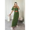 GMXIA Summer Spring Knitted Hook Flower Set Skirt Multi-color Cardigan Buckle Skirt All Match Set