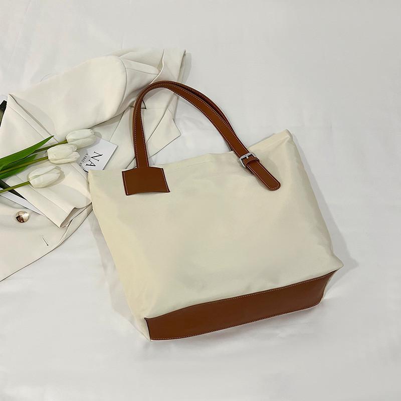 Fashionable Large Capacity Tote Bag Stylish Street Trendy Handbag Available In Black Gray Cream