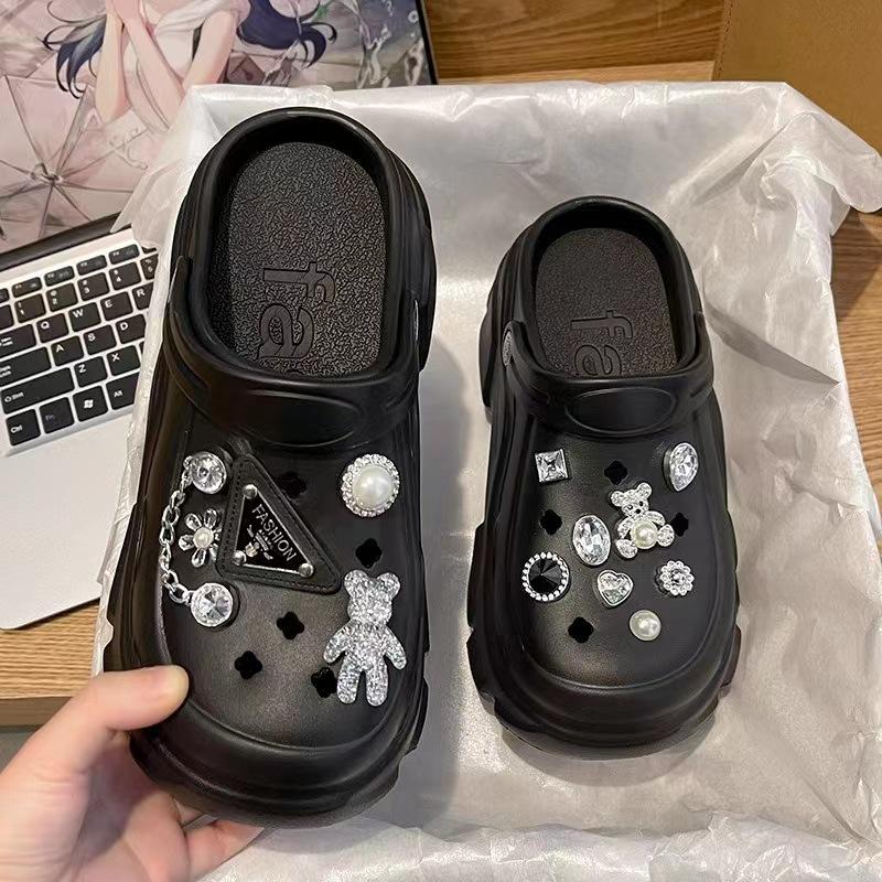 

Женские летние сандалии EVA Crystal Love со съемным закрытым носком — толстые, нескользящие, с мягкой подошвой, идеально подходят для пляжа. 36-37