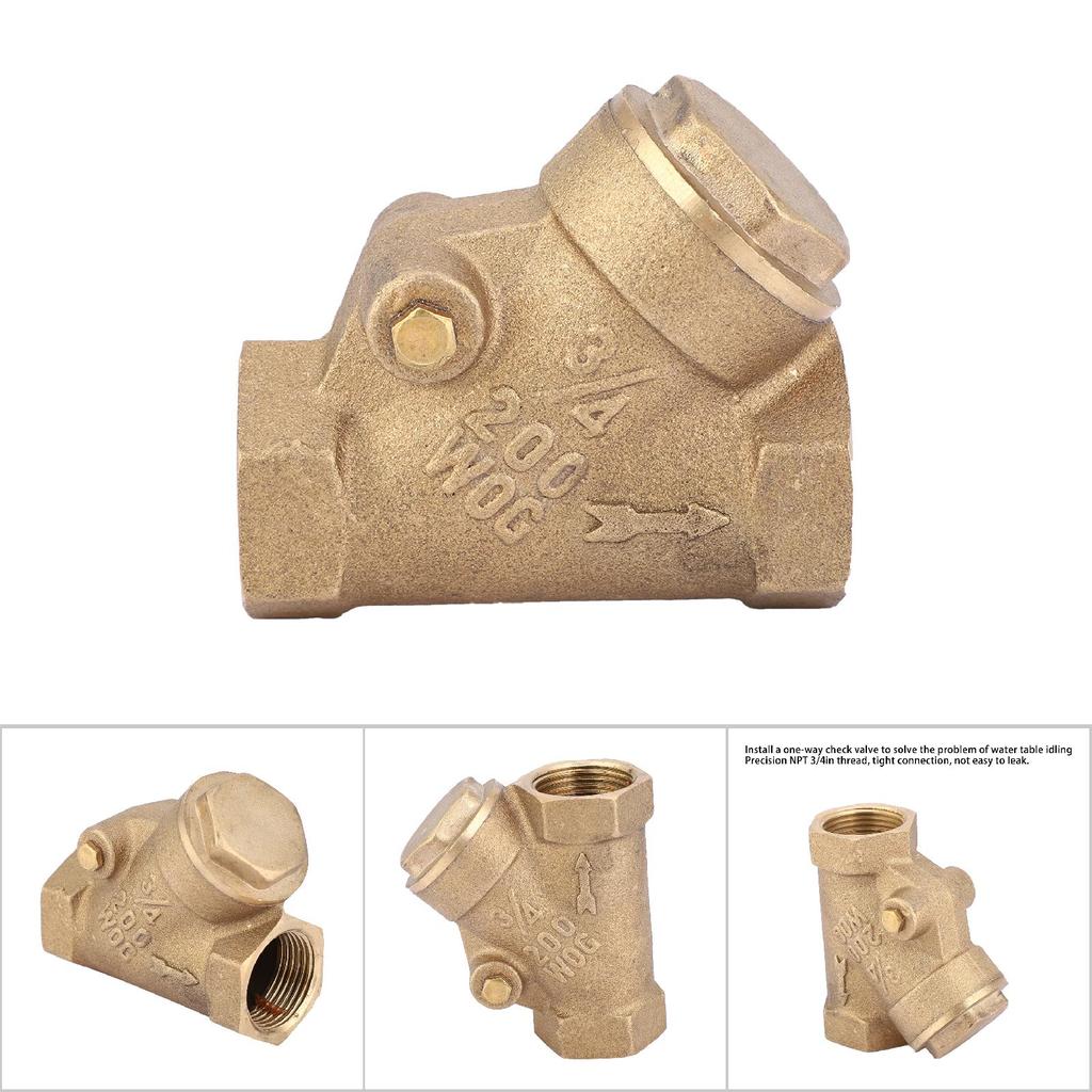 NPT 3 4in Thread Brass Check Valve Y Type One Way Check Valve 1.6Mpa for Water Gas