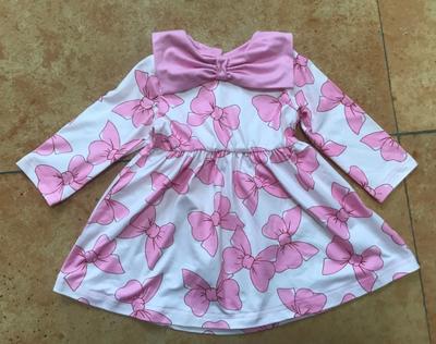 Girls Long Sleeve Ruffle Dress Basic Crewneck Everyday Dress Soft Print Dress For Kids