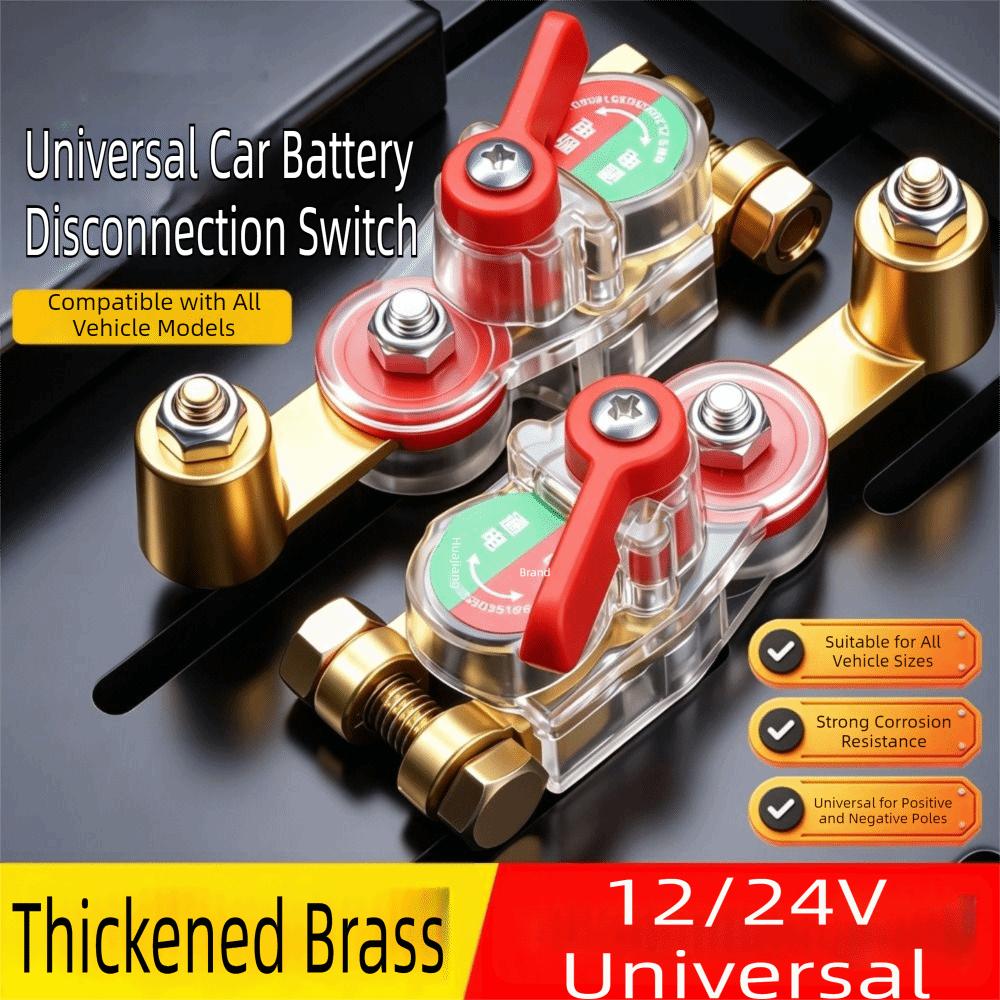 Brass Battery Cut Off Button Rotatable Battery Isolator Switch Vehicle Accessories