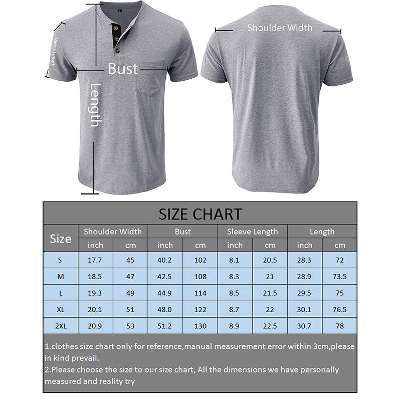 Camiseta Henley de Manga Corta para Hombre de Verano de Color Sólido - Estilo Europeo y Americano