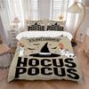 Hocus Pocus Halloween Magie Druck 3-teiliges Bettwäsche-Set Bettbezug mit 2 Kissenbezügen Zuhause Geburtstagsgeschenk