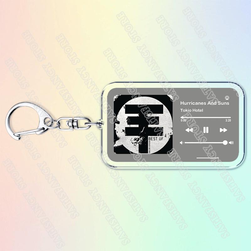 Portachiavi Musicali Tokio Hotel per Donne Accessori Borsa Automatico Schrei Monsoon Tom Bill Kaulitz Canzoni Portachiavi Gioielli Regali per Fan