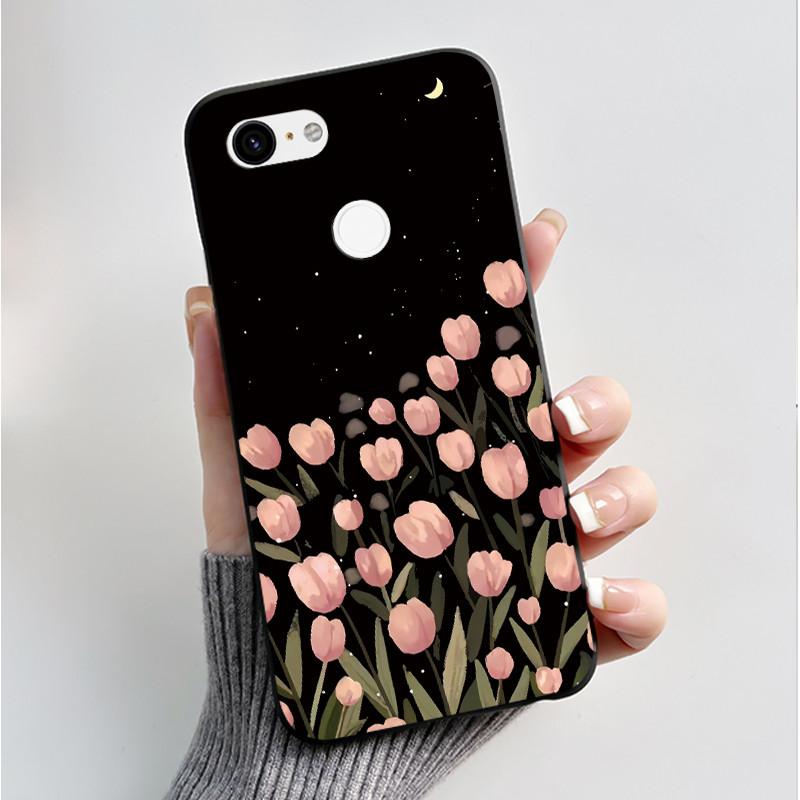 For Google Pixel 3 XL Case Black Bumper Soft TPU Silicone Cover for Pixel 3 XL Phone Cases Pixel3 3XL Butterfly Flower Capa