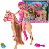 Large Set Doll Steffi Jockey Horse Moving Head Horse Riding Acc.