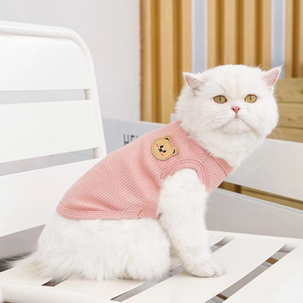 Breathable Dog Clothes Waffle Pet Cat Clothing Summer Cool Dog Vest