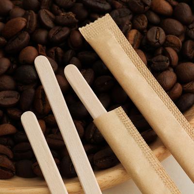 Wooden Coffee Stirring Stick Disposable Long Handle Milk Tea Stirring Stick Individually Packaged Food Grade Beverage Stirrer