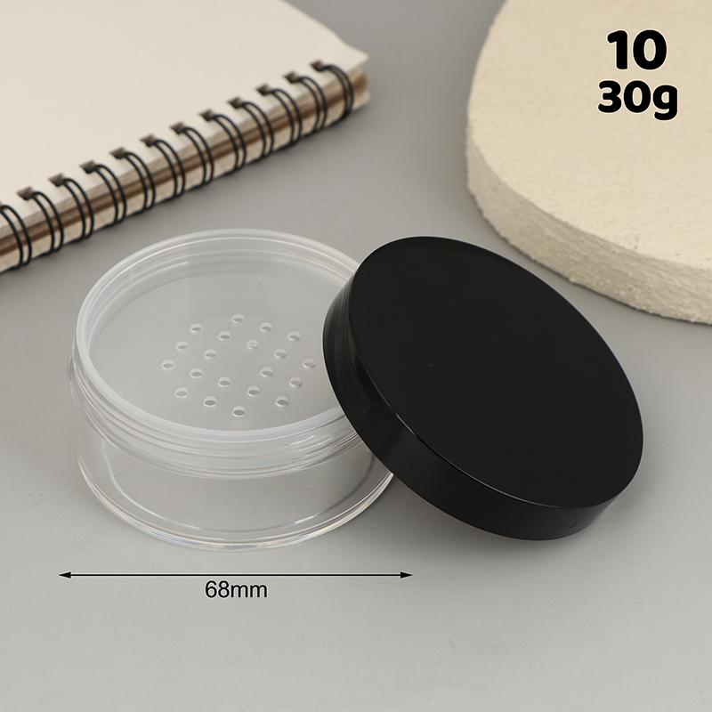Empty Plastic Loose Powder Jar with Rotating Sifter 5/10/20/30g Cosmetic Makeup Filling Container with Twist Lid
