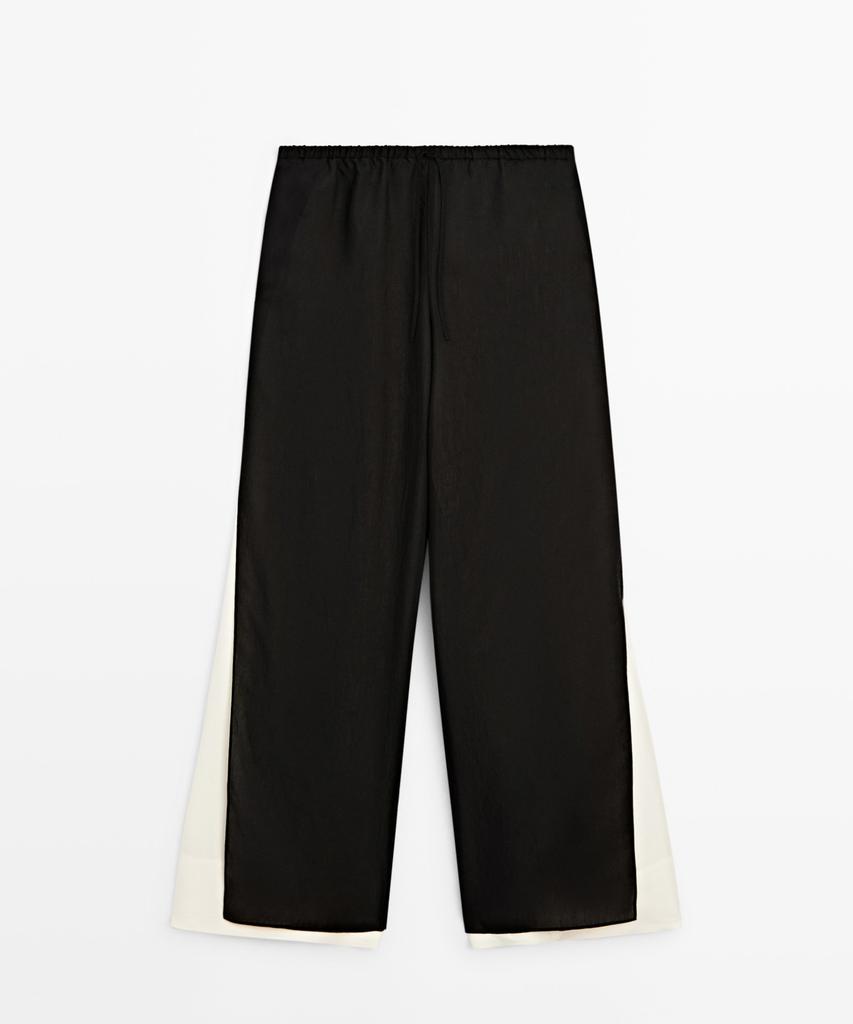 Masimodutti Fluid Pintuck Wide Leg Pants