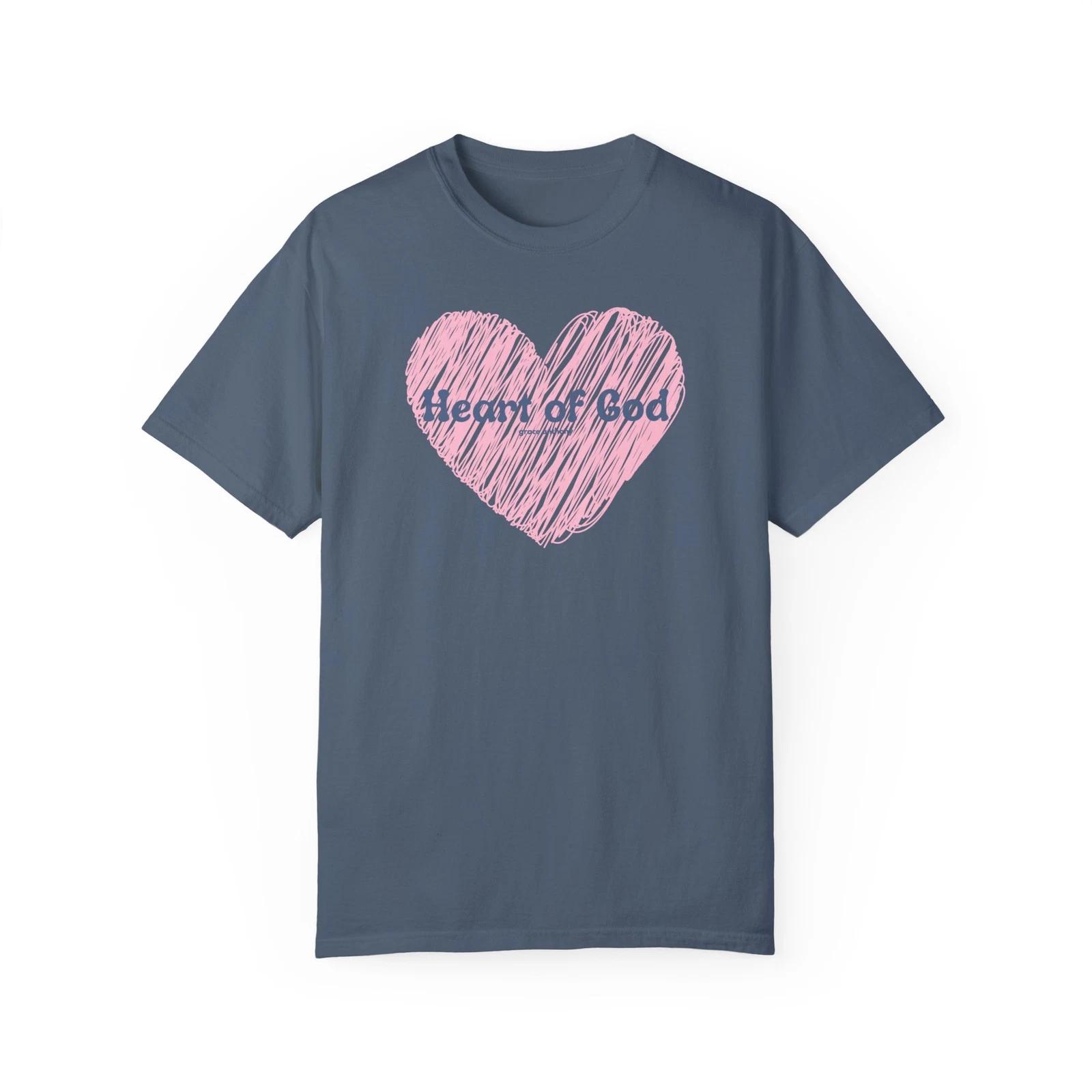 Heart of GOD Pink Heart Oversize TShirt Love God Jesus Bible Prayer Worship Gift L