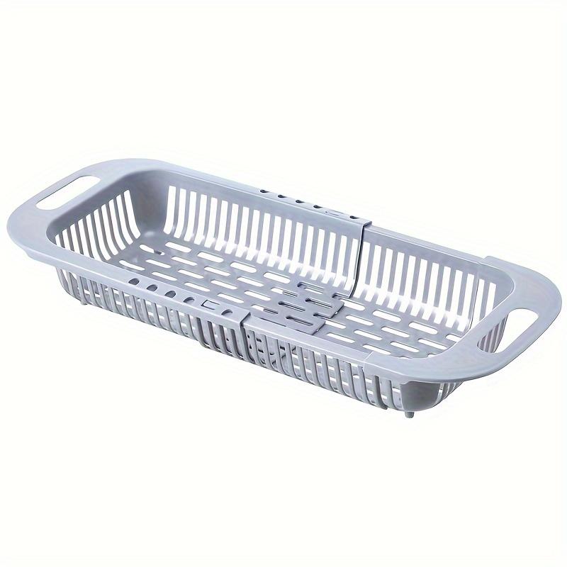

1pc Vegetable Washing Basket,Fruit Drain Basket Rack,Adjustable Sink Rack,Multifunctional Colander,Kitchen Gadgets сірий колір