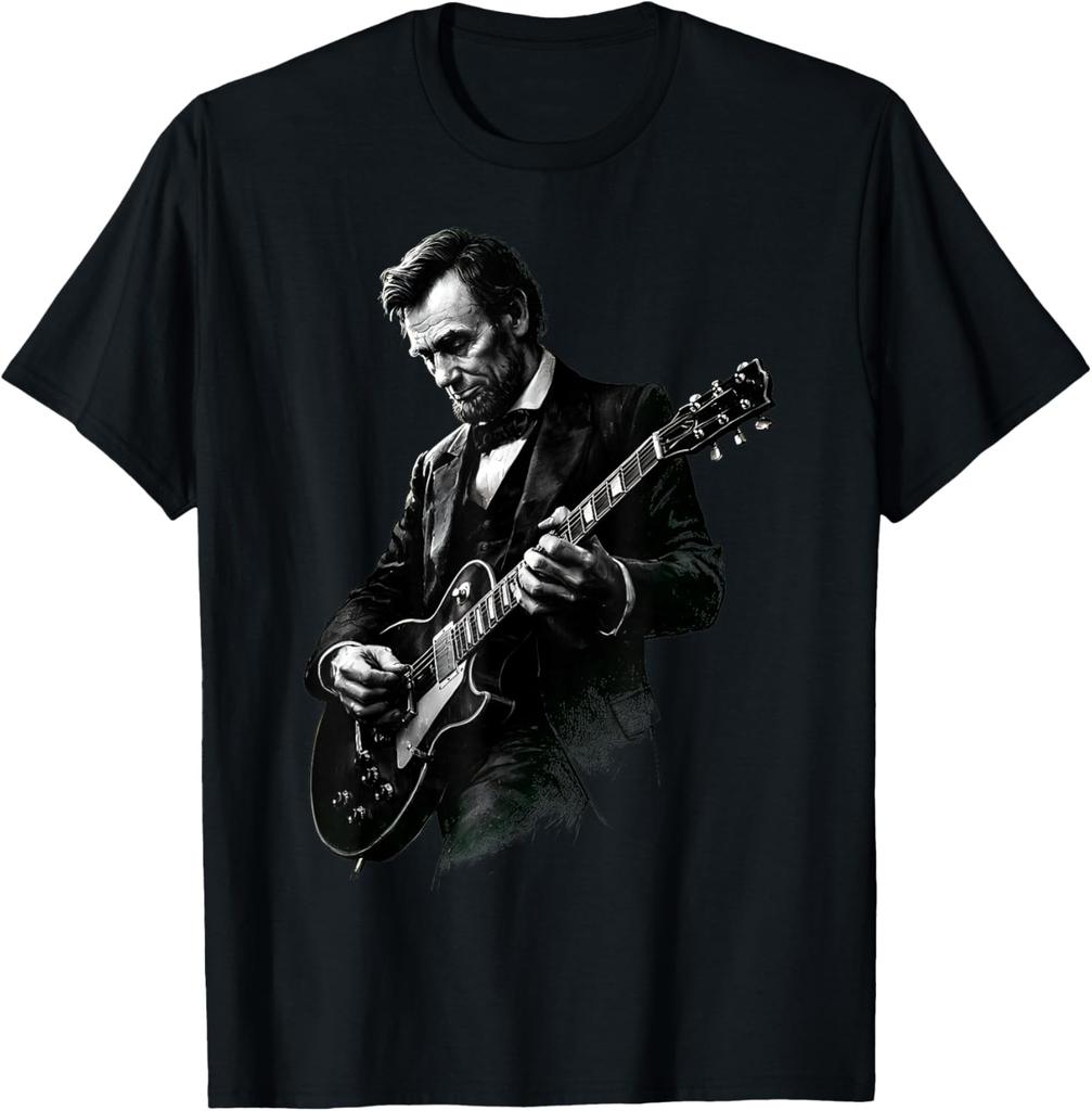 Abraham Lincoln Abe Lincoln Playing Guitar Retro Vintage Unisex T-Shirt 6