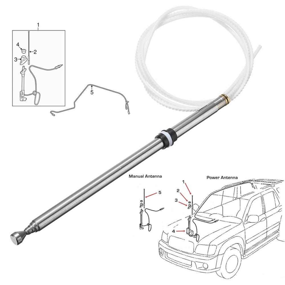 Power Antenna Mast 86337-Af011 For Toyota Sequoia Limited Sr5 4.7L V8 2001-2007