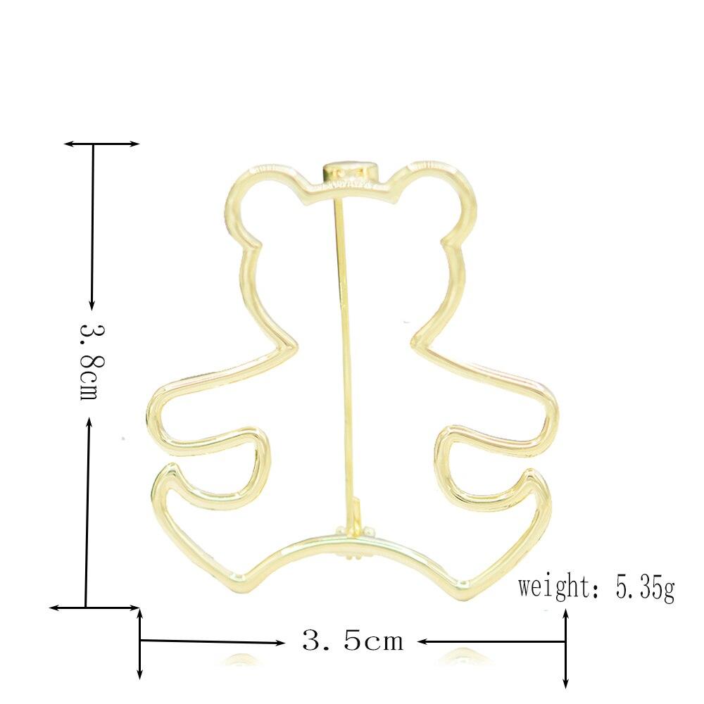 Blucome Newest Fashion Little Bear Shape Brooches Copper Animal Corsage Suit Scarf Pins for Women