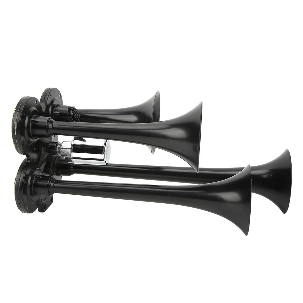 4 Trumpets Air Compressor Horn 150DB 12V Super Loud Universal Fit for Cars Trucks Boats Trains