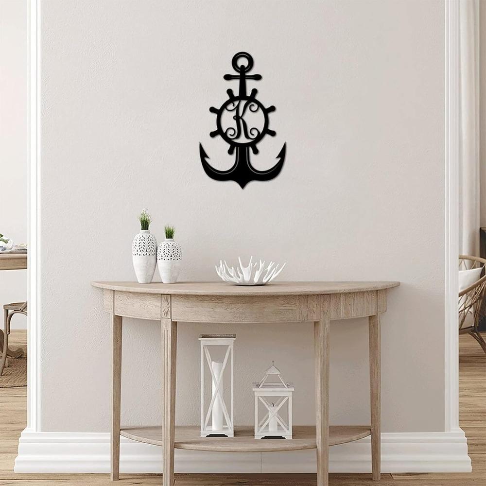 Custom Iron Letter Metal Wall Art Monogram Address Sign Retro Plaque Garage Patio Backyard Garden Decoration 12 Inch