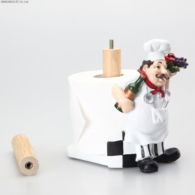 Creative Chef Statue Paper Towel Rack Long/short Dual-use Vertical Paper Towel Rack/kitchen Roll Paper Holder Household Goods