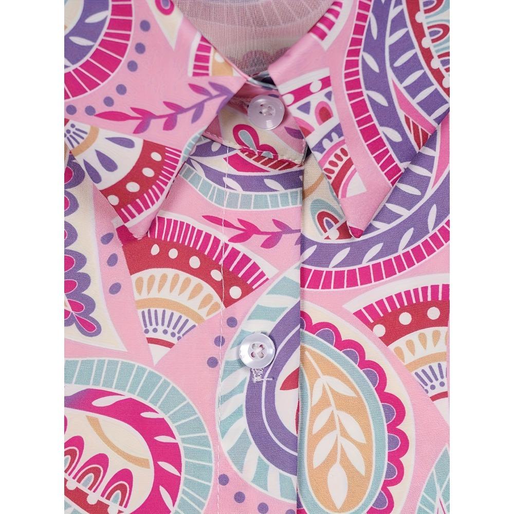 Elegant Women's Long Sleeve Paisley Shirt