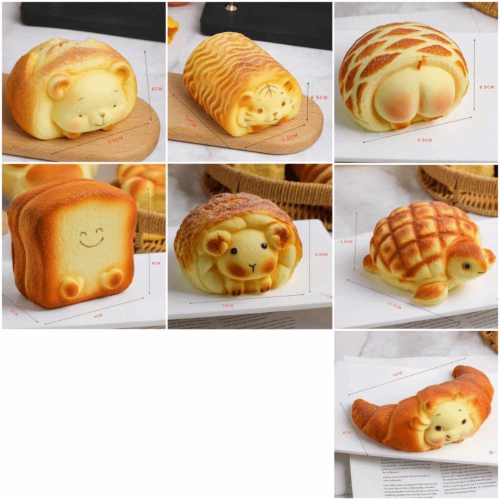 Cartoon Animal Simulation Bread Pinch Le Pu Slow Rebound Yellow Stress Relief Po Props Decompress Artificial Bread Models