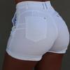 Belted Washed Denim Shorts, 5 Colors, 8 Sizes, Slight Stretch Available