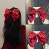Red Plaid Bow Ribbon Hairpin Ladies Sweet Temperament Hair Clip New Year Party Princess Headdress Fashion Hair Accessories Gifts