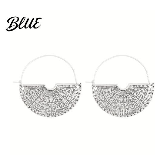 Exaggerated Semicircle Earrings 1 Pair Women Retro Bohemia Style Drop