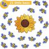 Cartoon Little Bee Embroidery Cloth Sticker Bee Big Family Embroidery Label Bag Sunflower Ironing Flower Embroidery Chapter