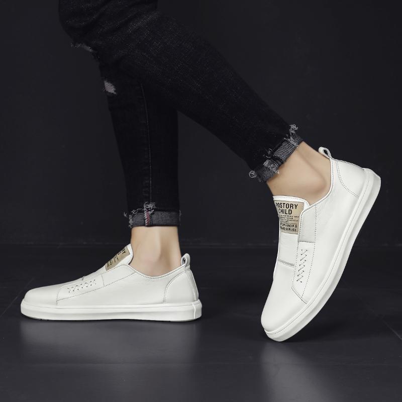 Mens Slip On Shoes Leather Male Comfortable Skate Footwear Outdoor Men All-match Sneakers Breathable Men's Classic Flats