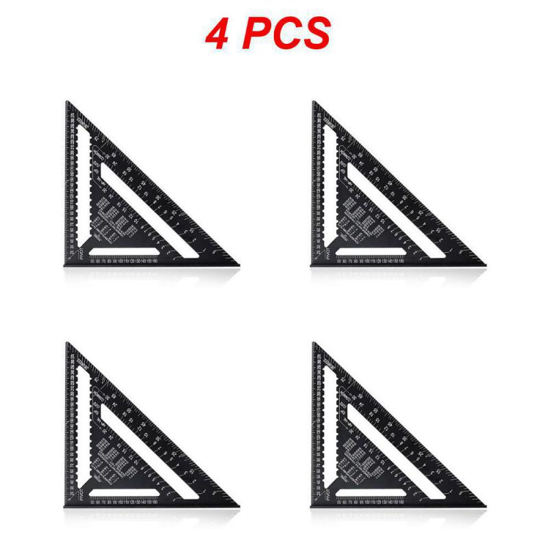 12 inch Speed Square Metric Triangle Ruler Aluminum Alloy Measuring Ruler Woodworking Angle Protractor Building Framing Tools