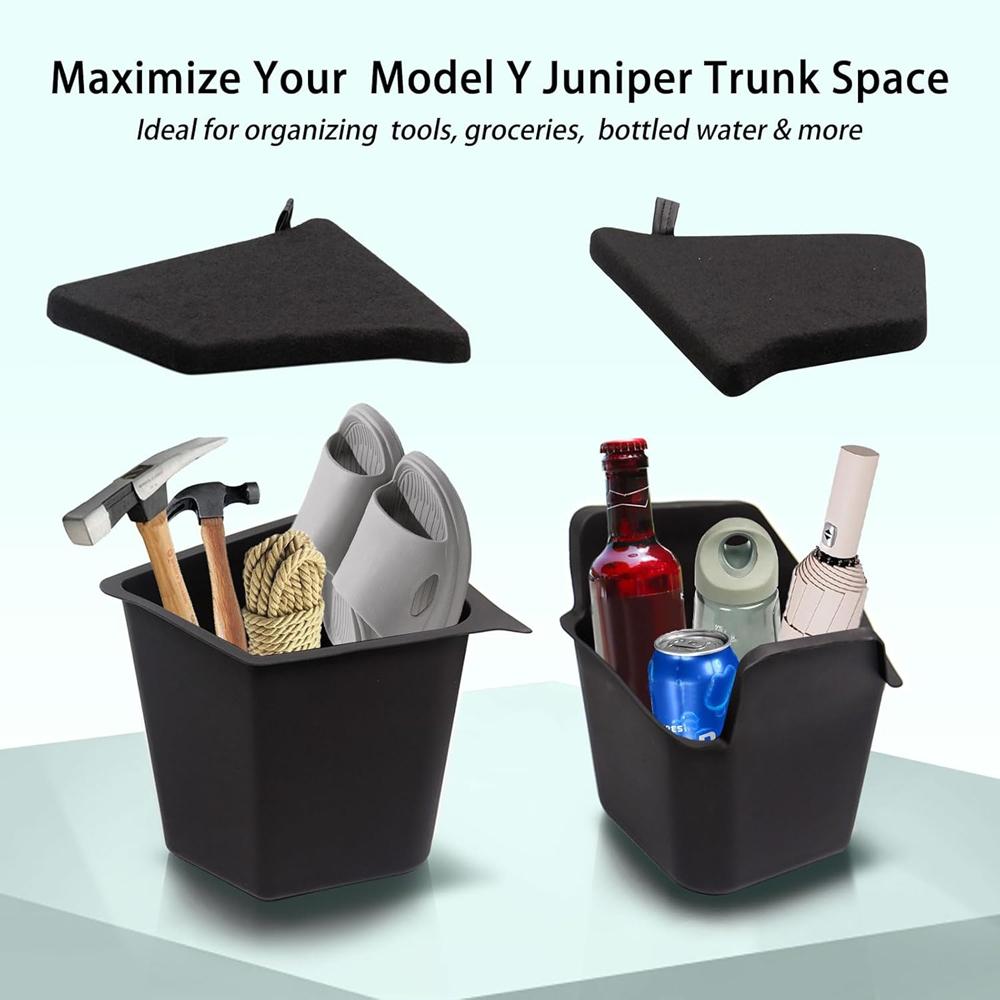 For 2026 2026 Tesla Model Y Trunk Organizer Trunk Storage Bins Cargo Mat Rear Trunk Side Storage Box Model Y Juniper Accessories
