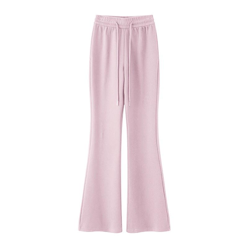 Womens High Waist Flared Sweatpants Slim Fit Casual Loose Trousers All-Match