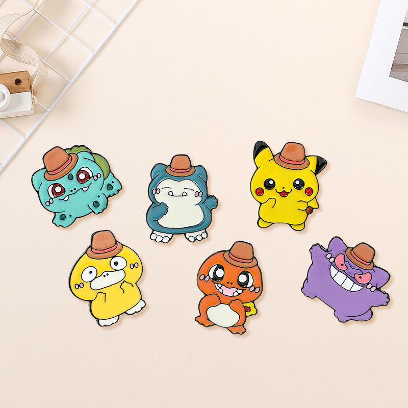 Süße Pokemon Metallabzeichen: Gengar & Enton Brosche