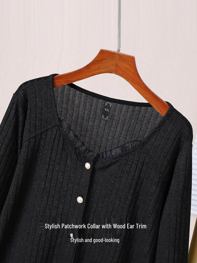 Women's Plus Size Knitted Cardigan - Spring/Autumn Fashion, Loose & Slimming 