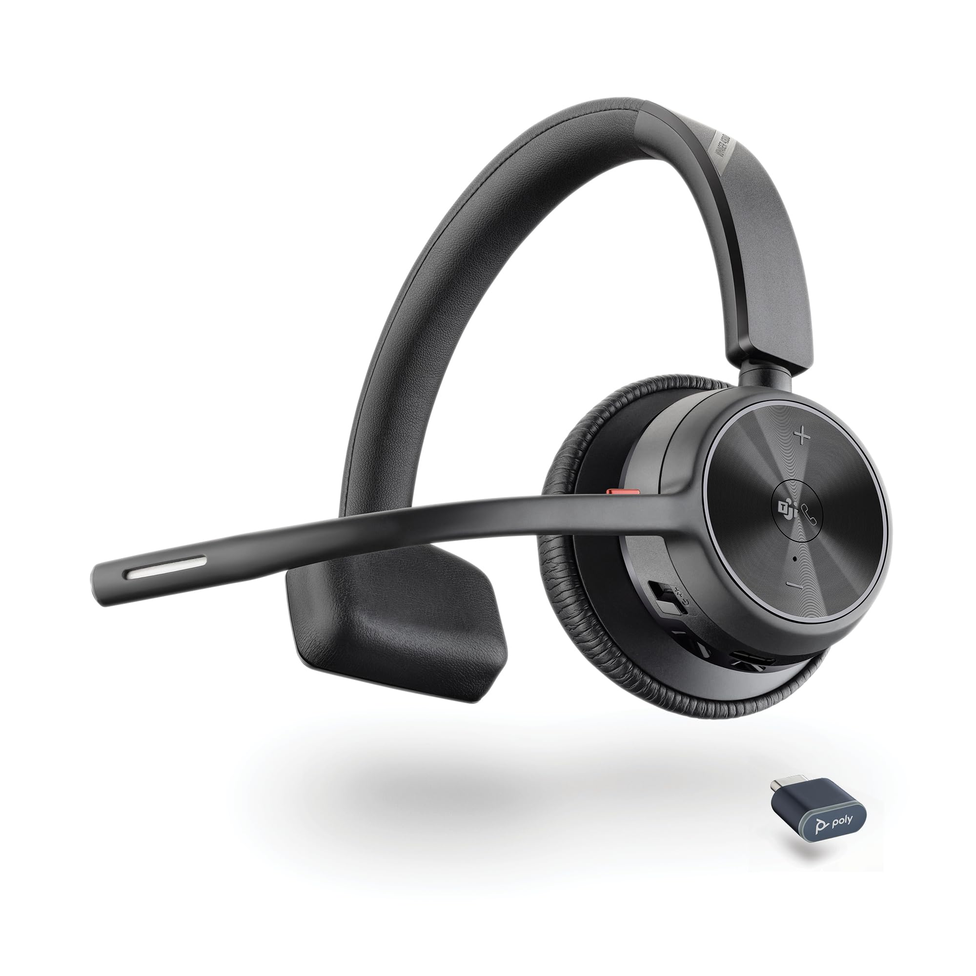 

Poly Wireless Headset Voyager 4310 Microsoft Certified Bluetooth Dongle Included Noise Canceling Microphone Included Lightweight Year Manufacturer чорний